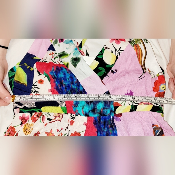 NWT-❤️-Desigual-Strappy Beach-Patch Work Wrap Maxi Dress-Size XS - Picture 12 of 16